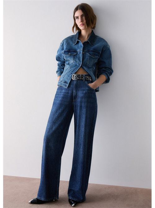Jeans straight con strass LIU JO | UF6166D0373/79111